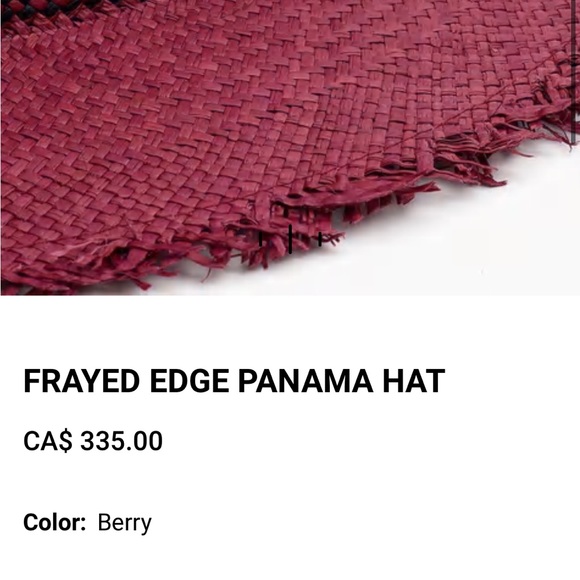 Brand new Rag & Bone FRAYED EDGE PANAMA HAT. Berry. Size: M/L - Picture 4 of 10